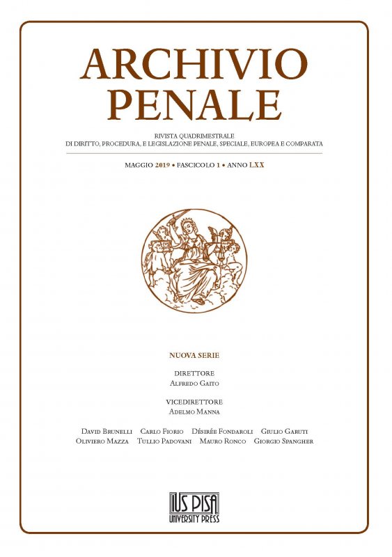 ARCHIVIO PENALE 1/2019