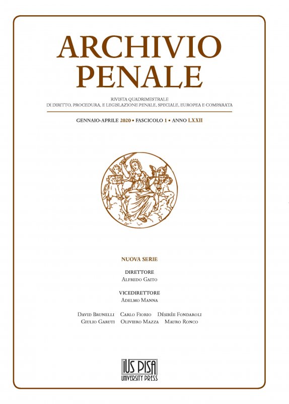 Archivio penale 1/2020