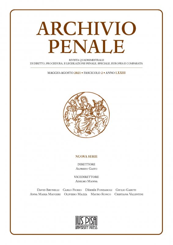 Archivio Penale - CONDIZIONI DI ABBONAMENTO RISERVATE A LIBRERIE E AGENZIE
