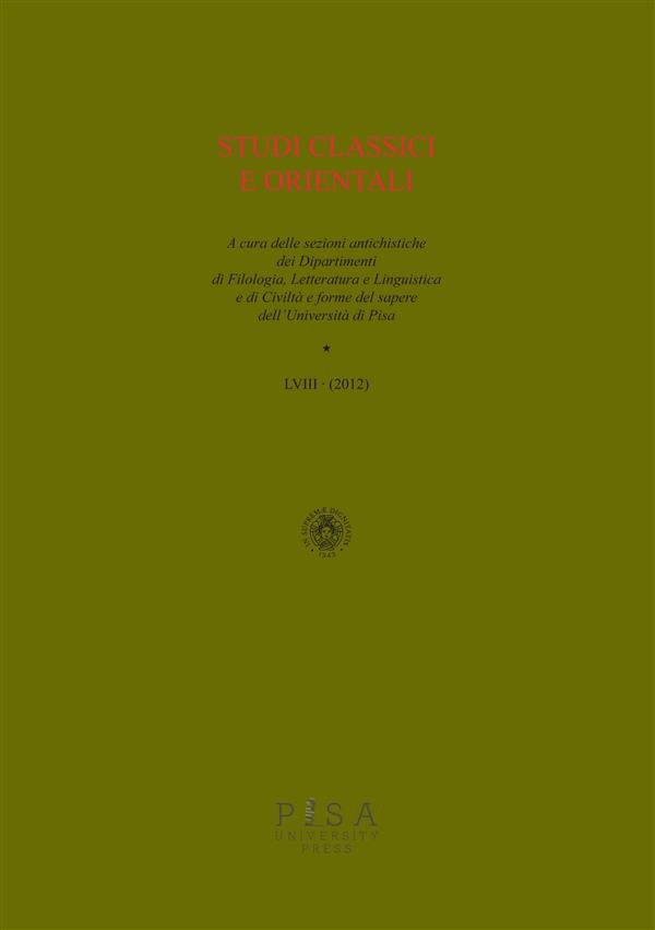 Studi Classici Orientali 2012