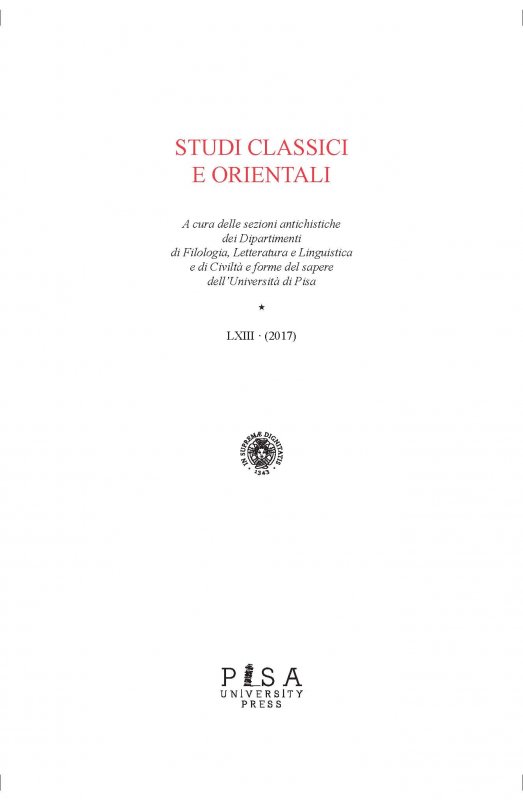 Studi Classici Orientali 2017