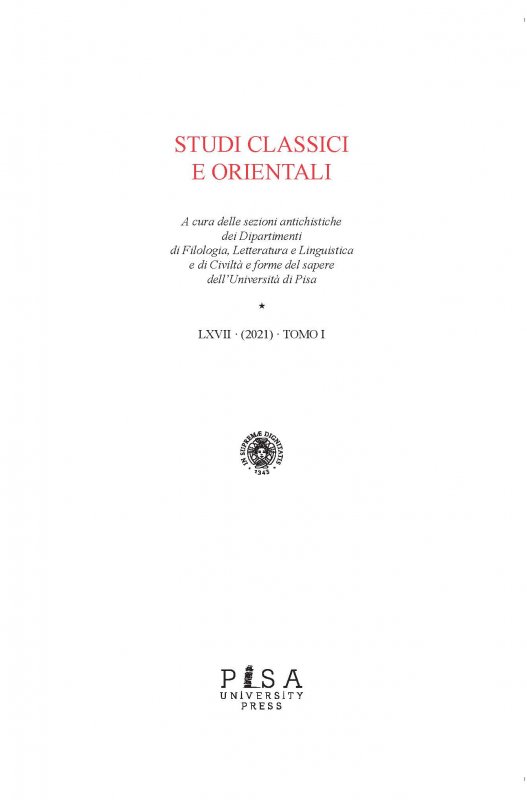 Studi Classici Orientali 2021