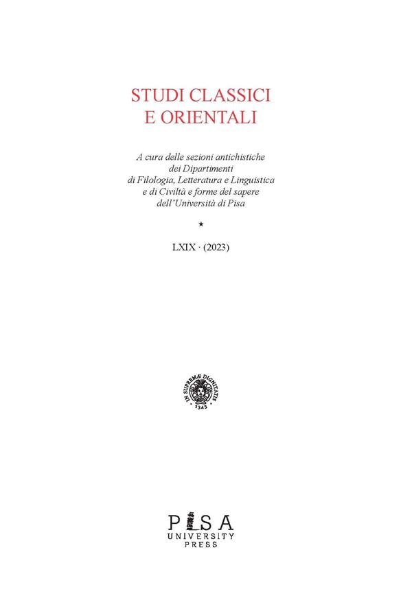 Studi classici orientali 2023