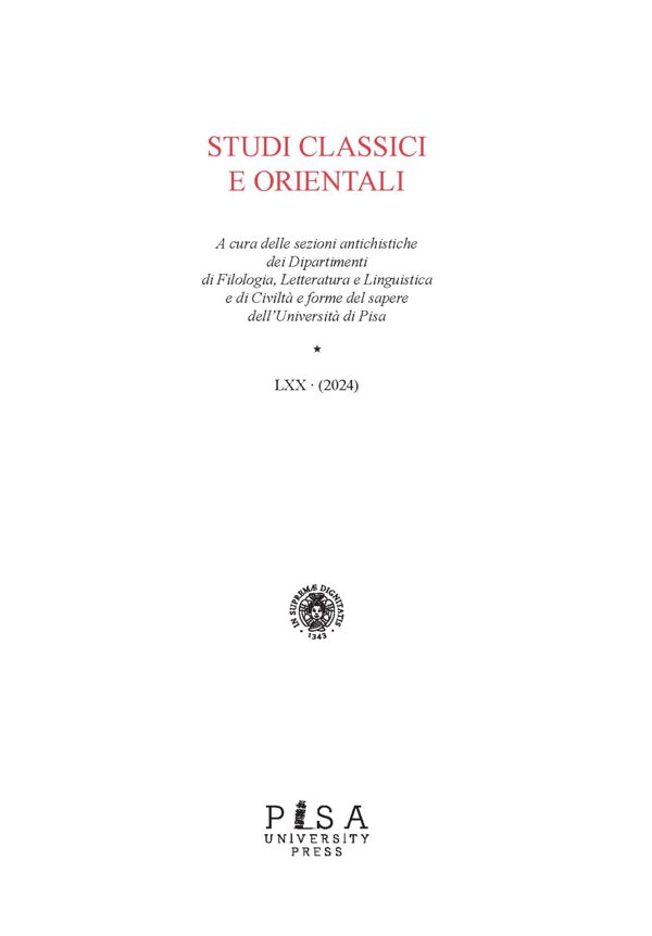 Studi Classici Orientali 2024