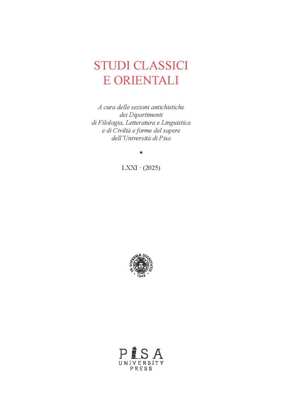 Studi Classici Orientali 2025
