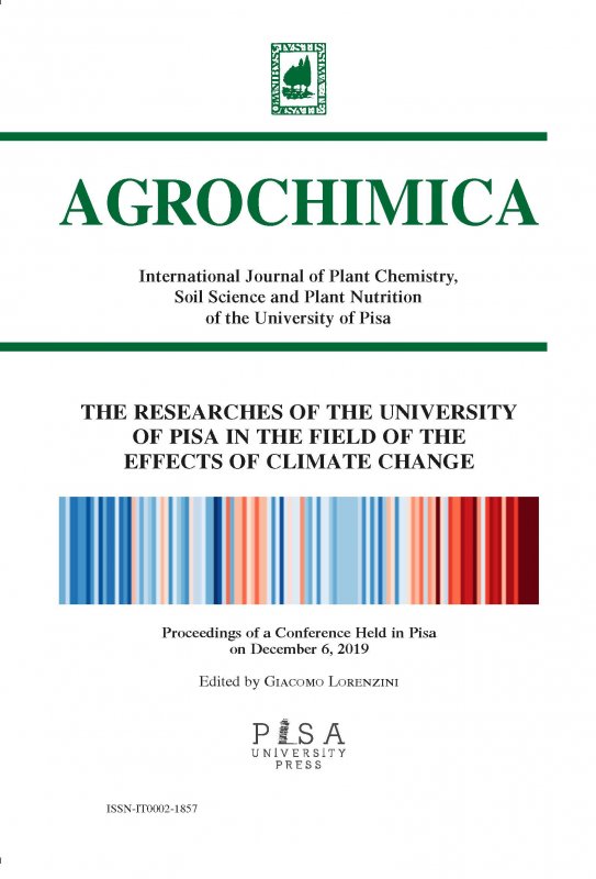 THE RESEARCHES OF THE UNIVERSITY OF PISA IN THE FIELD OF THE EFFECTS OF CLIMATE CHANGE