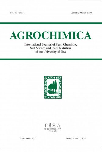 AGROCHIMICA 1 2016 - International Journal of Plant Chemistry, Soil Science and Plant Nutrition of the University of Pisa