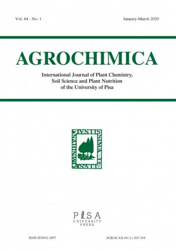 AGROCHIMICA 1 2020 - Rivista Internazionale di Chimica vegetale, Scienza del suolo e Nutrizione delle piante dell’Università di Pisa