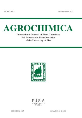 Agrochimica 1 2022 - Rivista Internazionale di Chimica vegetale, Scienza del suolo e Nutrizione delle piante dell’Università di Pisa