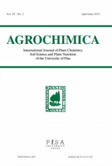 AGROCHIMICA 2 2015 - International Journal of Plant Chemistry, Soil Science and Fertilization of Pisa University