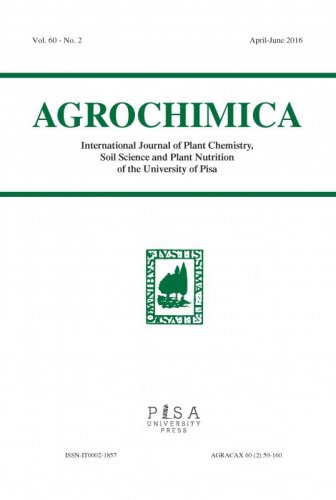 AGROCHIMICA 2 2016 - International Journal of Plant Chemistry, Soil Science and Plant Nutrition of the University of Pisa