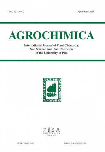 AGROCHIMICA 2 2018 - AGROCHIMICAInternational Journal of Plant Chemistry,Soil Science and Plant Nutritionof the University of Pisa