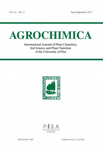 AGROCHIMICA 3 2017 - AGROCHIMICAInternational Journal of Plant Chemistry,Soil Science and Plant Nutritionof the University of Pisa