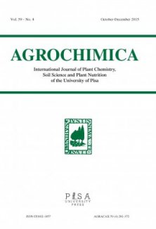 AGROCHIMICA 4 2015 - International Journal of Plant Chemistry, Soil Scienc