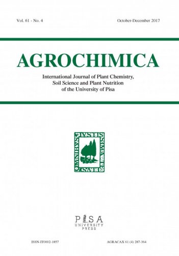 AGROCHIMICA 4 2017 - AGROCHIMICAInternational Journal of Plant Chemistry,Soil Science and Plant Nutritionof the University of Pisa