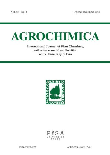 Agrochimica 4 2021 - Rivista Internazionale di Chimica vegetale, Scienza del suolo e Nutrizione delle piante