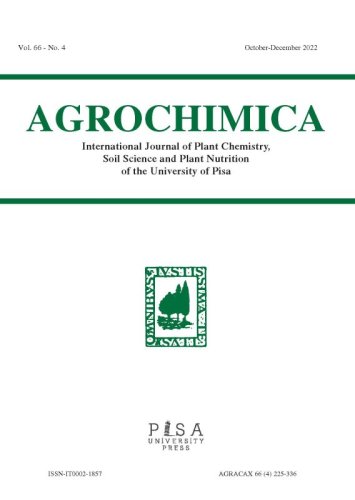Agrochimica 4 2022 - Rivista Internazionale di Chimica vegetale, Scienza del suolo e Nutrizione delle piante