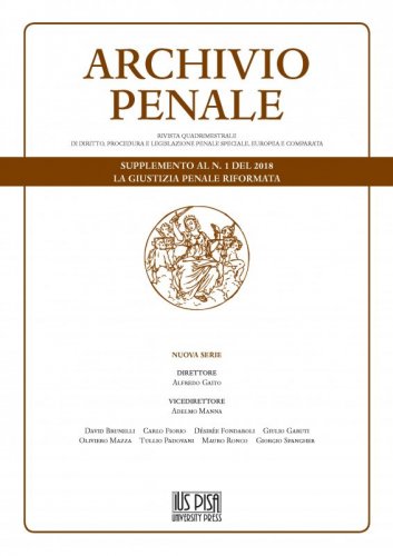 La giustizia penale riformata - supplemento al n. 1/2018 di Archivio Penale
