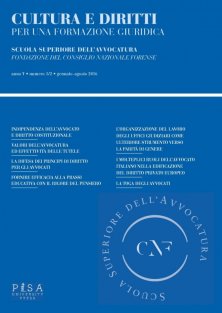 CULTURA E DIRITTI 1/2 2016 - PER UNA FORMAZIONE GIURIDICA