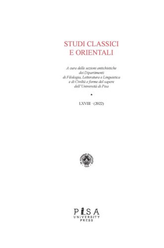 Studi Classici Orientali 2022 - Vol. LXVIII