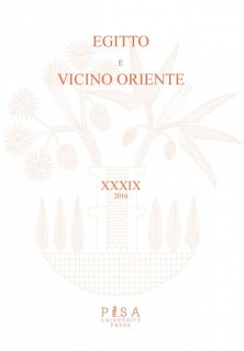 EGITTO E VICINO ORIENTE 2016 - vol. XXXIX