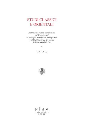 Studi Classici Orientali 2013 - volume 59