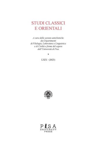 Studi classici orientali 2023 - Vol. LXIX