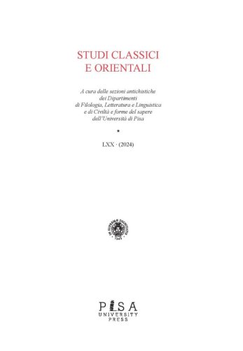 Studi Classici Orientali 2024 - Vol. LXX ·