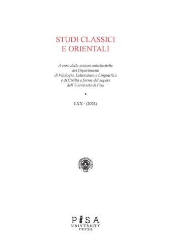 Studi Classici Orientali 2024 - Vol. LXX